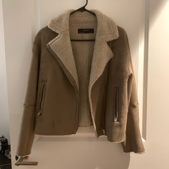 zara sherpa coat
